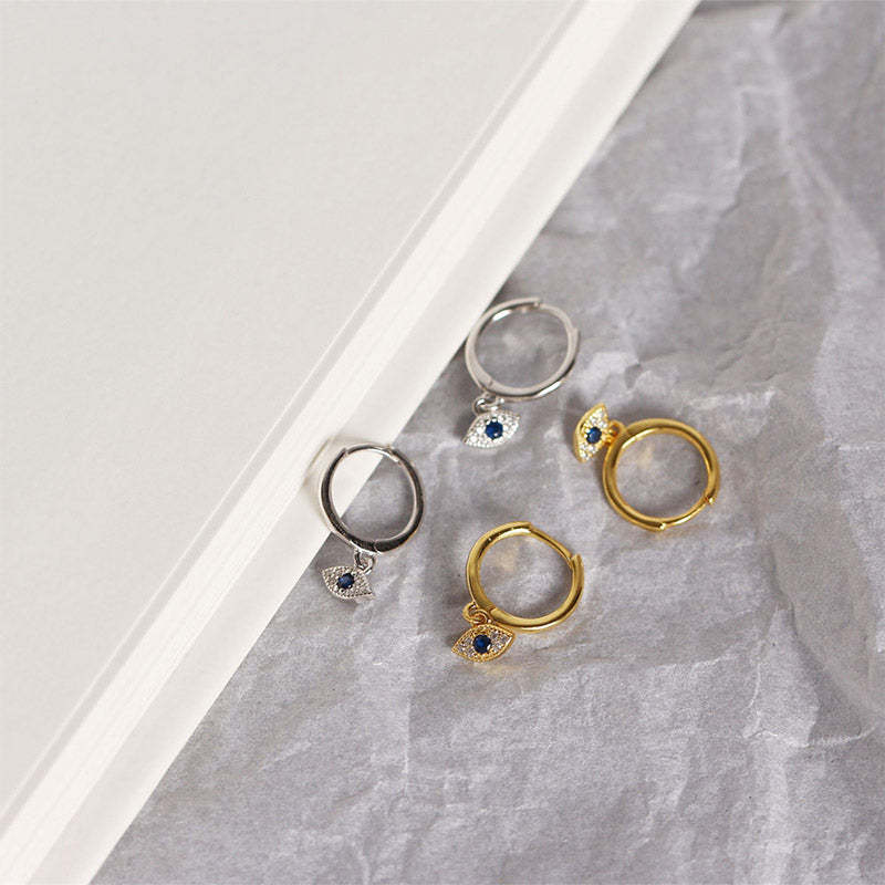 925 Sterling Silver Evil Eye Blessing Protection Stud Earrings