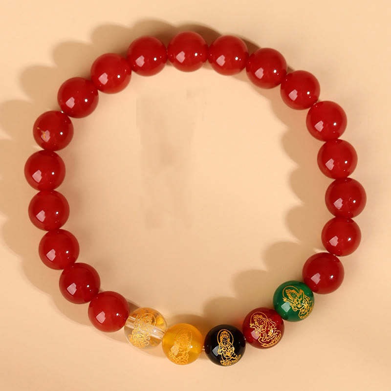Five Elements Various Agate Jambhala Luck Bracelet