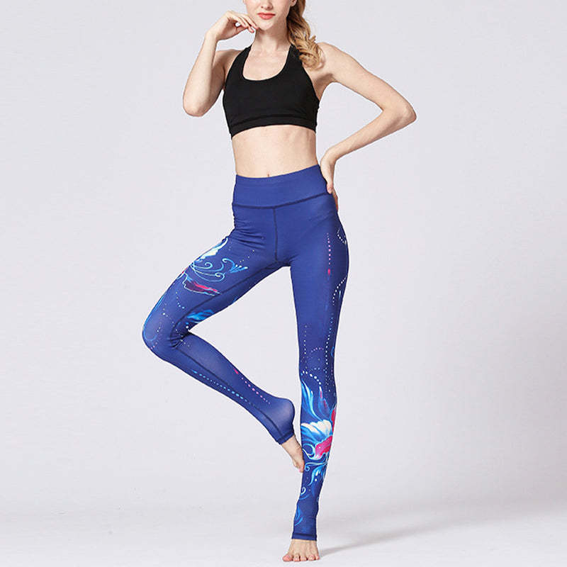 Lotus Flower Floral Print Design Pants Sports Fitness Yoga Leggings Women's Yoga Pants