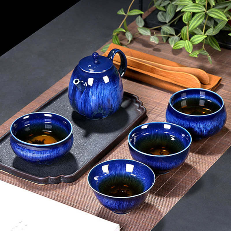 Chinese Jianzhan Glaze Kiln Change Ceramic Teacup Tenmoku Kung Fu Tea Cup
