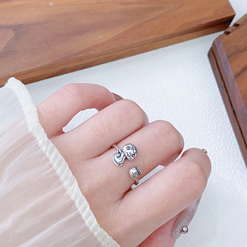 925 Sterling Silver Year Of The Snake Balance Adjustable Ring