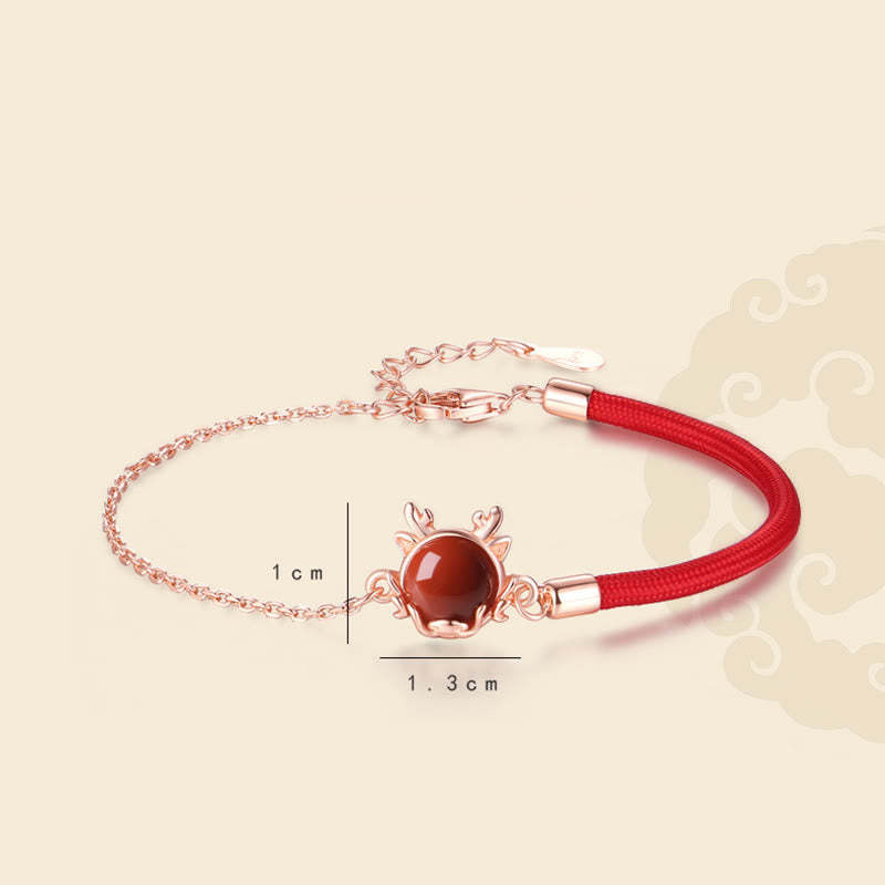???A Flash Sale-  925 Sterling Silver Year of the Dragon Cinnabar Red Agate Dragon Protection Bracelet Necklace Pendant Earrings Ring