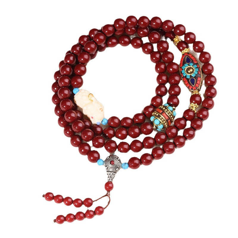Cinnabar Bodhisattva Tara Symbol Calm Bracelet Mala