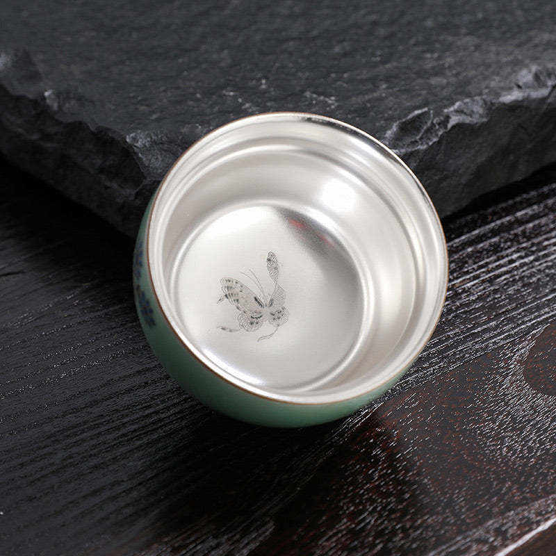 Butterfly Goldfish Lotus Koi Fish Ceramic Teacup Kung Fu Tea Cup 120ml