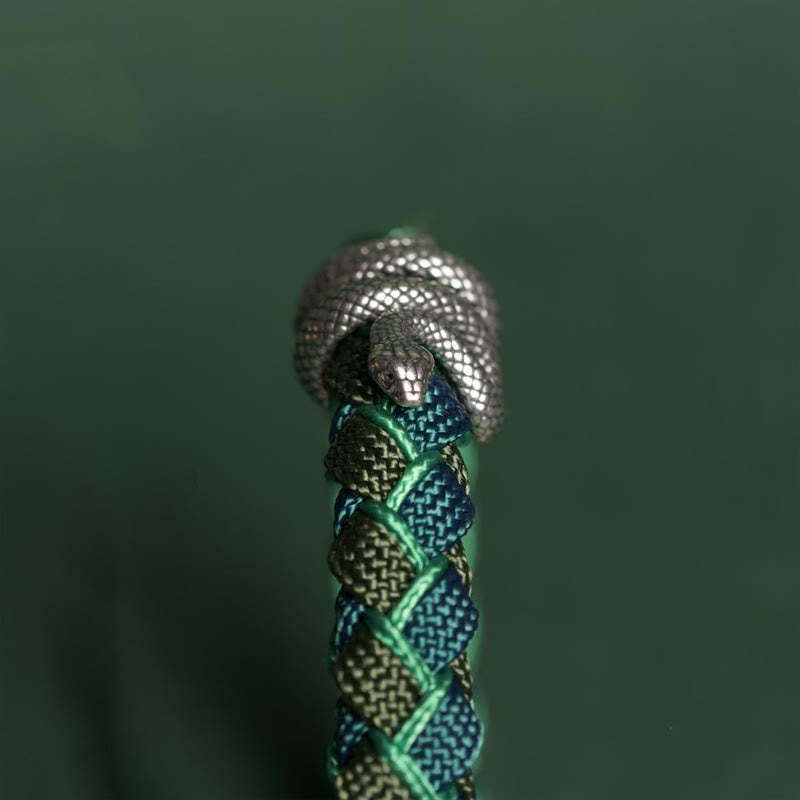 Year of the Snake 999 Sterling Silver String Protection Braided Bracelet