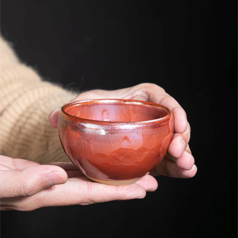 Handmade Chinese Jianzhan Lotus Design Ceramic Teacup Kung Fu Tea Cup