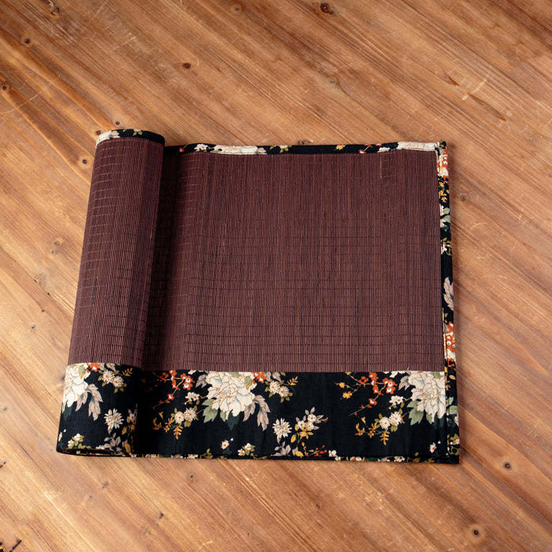 Vintage Peony Flower Blossom Bamboo Cup Mat Pad Tea Cup Coaster Kung Fu Tea Mat