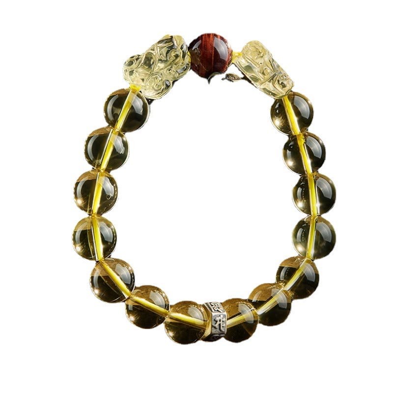 Natural Citrine Double PiXiu Tiger Eye Prosperity Protection Bracelet