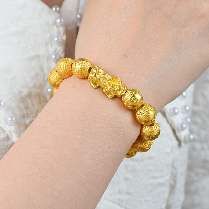 PiXiu Om Mani Padme Hum Carved Wealth Bracelet
