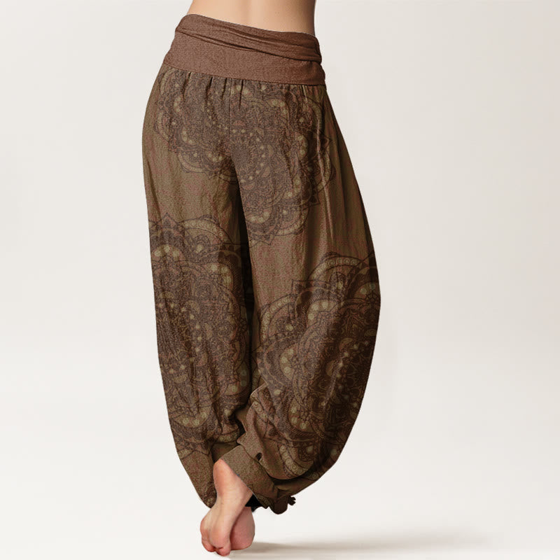 Mandalas Paisley Pattern Women's Elastic Waist Harem Pants