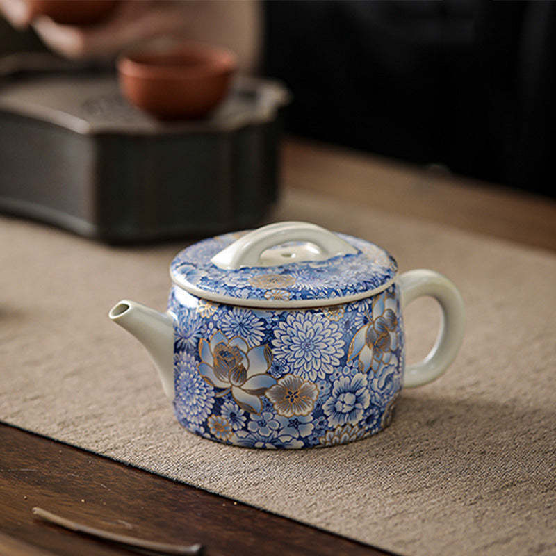 Lotus Chrysanthemum Plum Blossom Flower Teacup Kung Fu Tea Cup Teapot