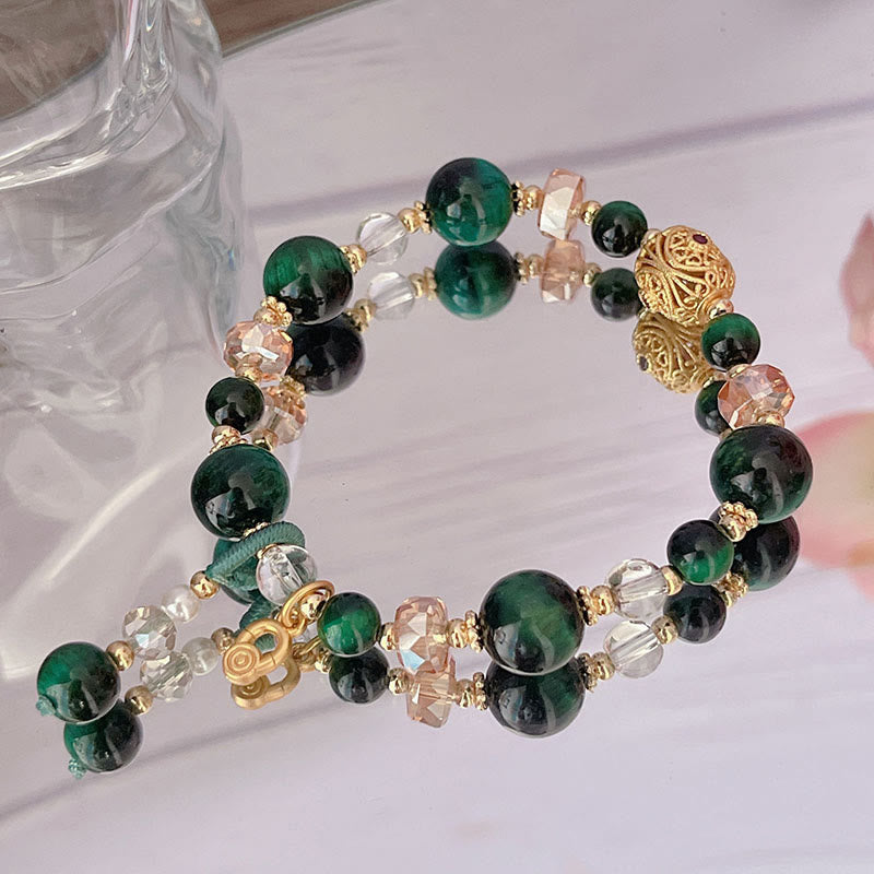 Natural Red Tiger Eye Green Tiger Eye Beads Weight Balance Bracelet