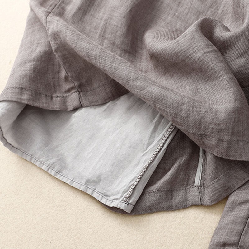 Floral Print High Waist Cotton Linen Drawstring Wide Leg Pants With Pockets