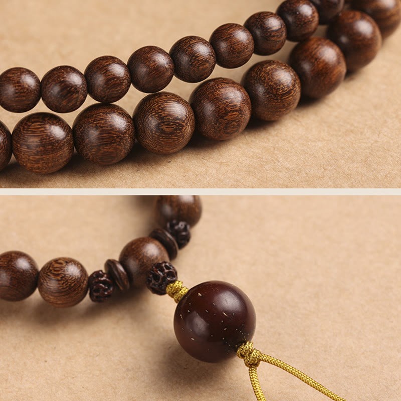 Sandalwood Small Leaf Red Sandalwood Bodhi Seed Purification Double Wrap Bracelet