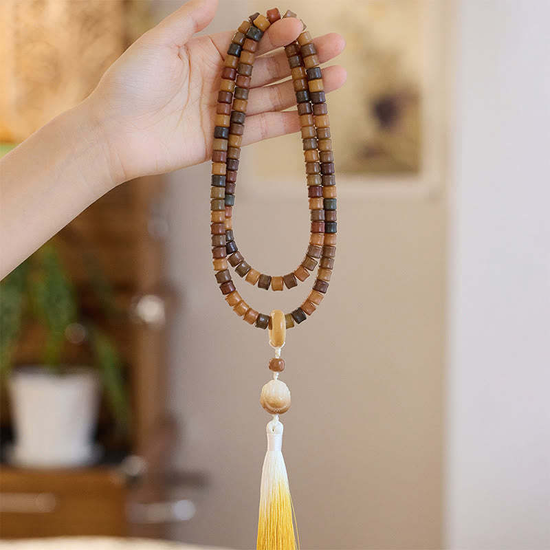108 Mala Beads Bodhi Seed mystic zen Hand Lotus Engraved Harmony Bracelet