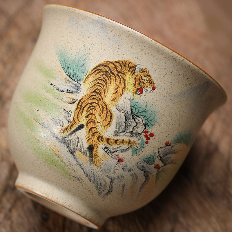 12 Chinese Zodiac Ceramic Teacup Kung Fu Tea Cup 130ml
