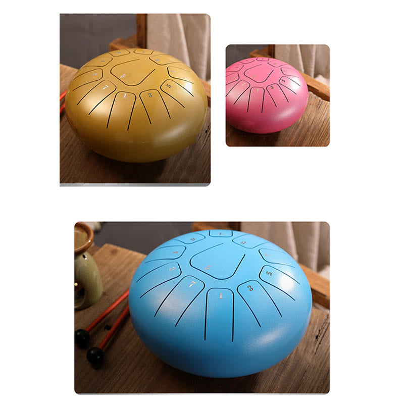 Steel Tongue Drum Sound Healing Mindfulness Meditation Yoga Drum Kit 11 Note 8 Inch