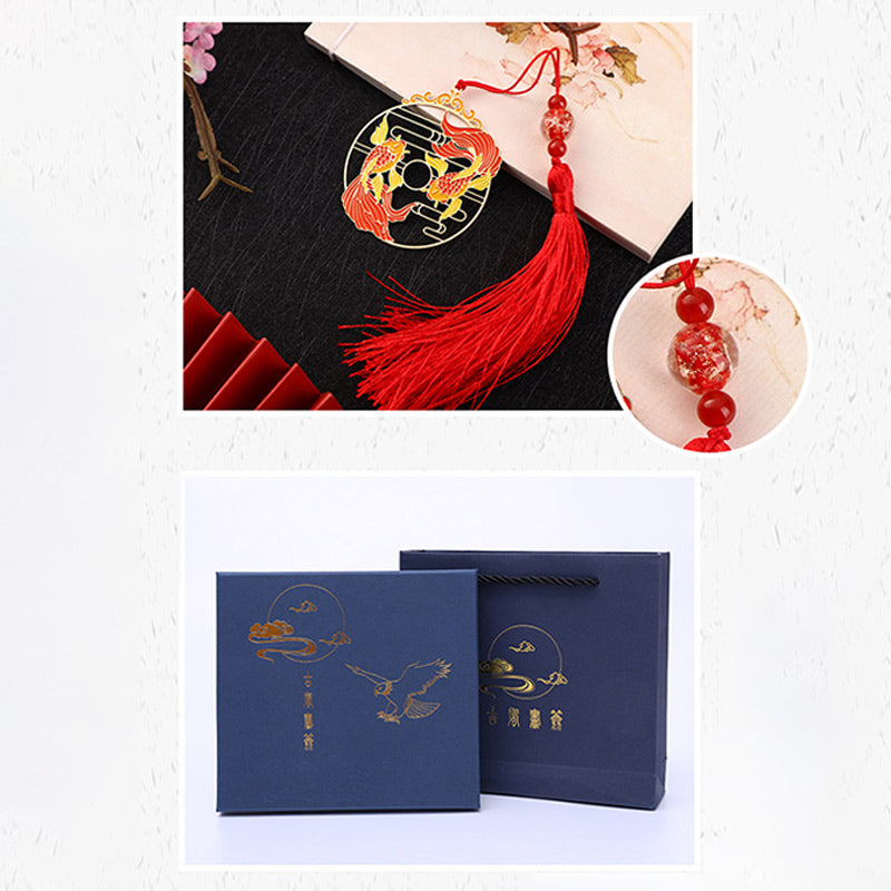 Gold Koi Fish Metal Brass Hollow Bookmark