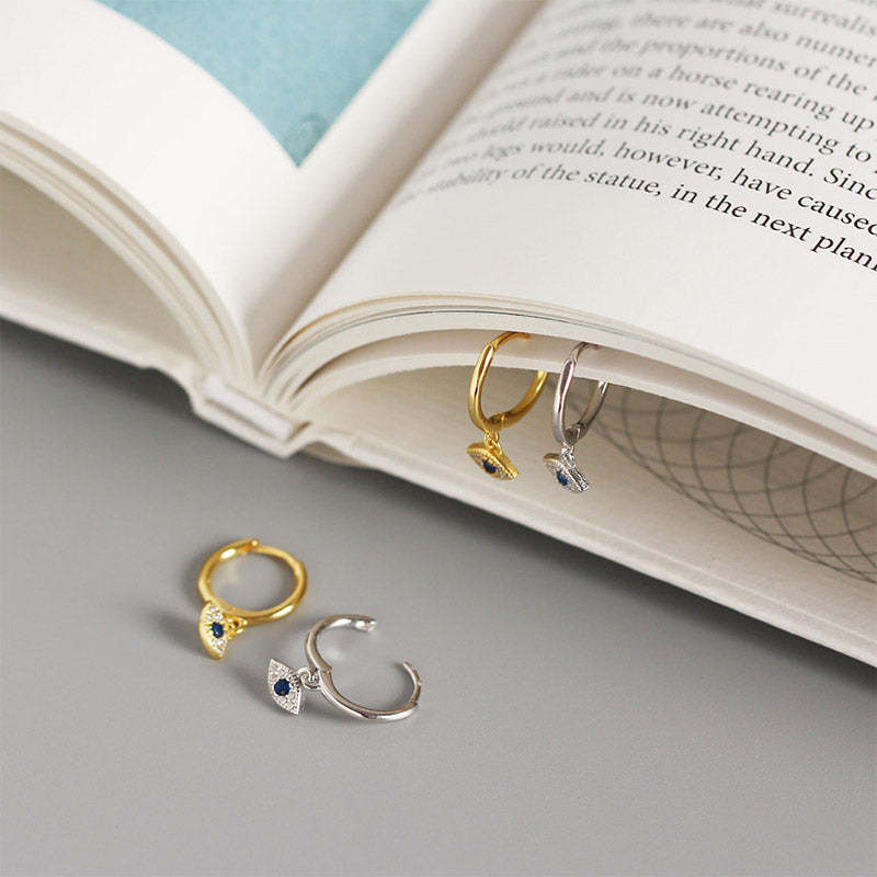 925 Sterling Silver Evil Eye Blessing Protection Stud Earrings