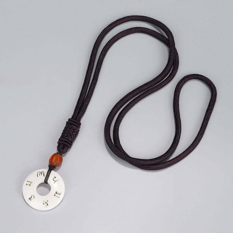 Ivory Fruit Om Mani Padme Hum Engraved Protection Necklace Pendant