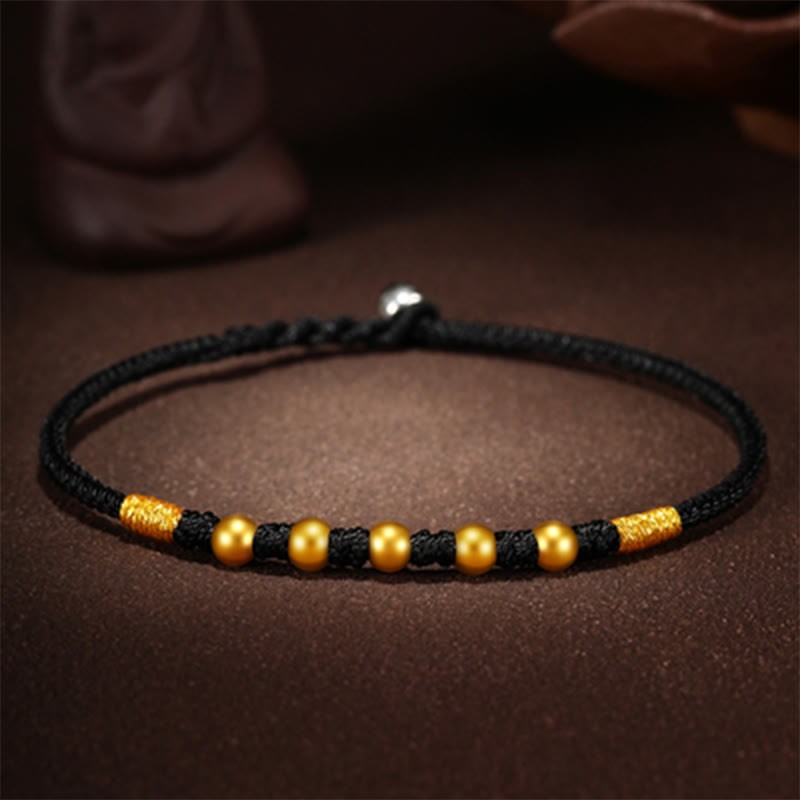 999 Gold Beads Luck King Kong Knot Handmade Braided Protection Bracelet
