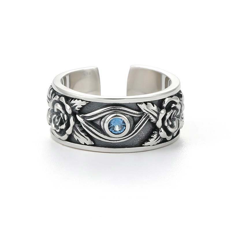 Eye Of Horus Crystal Protection Adjustable Ring