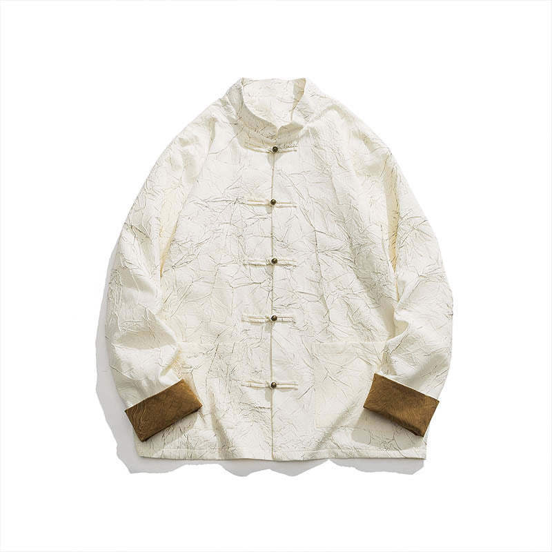 Tang Suit Casual Frog-button Long Sleeve Nylon Men's Jacket Shirt Clothing