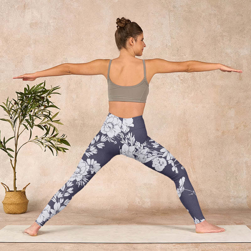 Flowers Blossom Print Sports Fitness Leggings Women's Yoga Pants