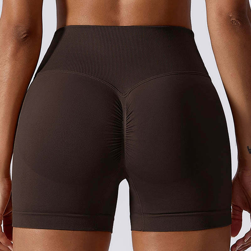 Women Seamless High Elasticity Sports Fitness High Waist Yoga Workout Shorts
