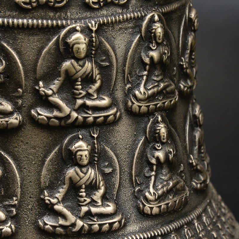 Tibetan Engraved mystic zen Dragon Wind Chime Bell Copper Luck Wall Hanging Decoration