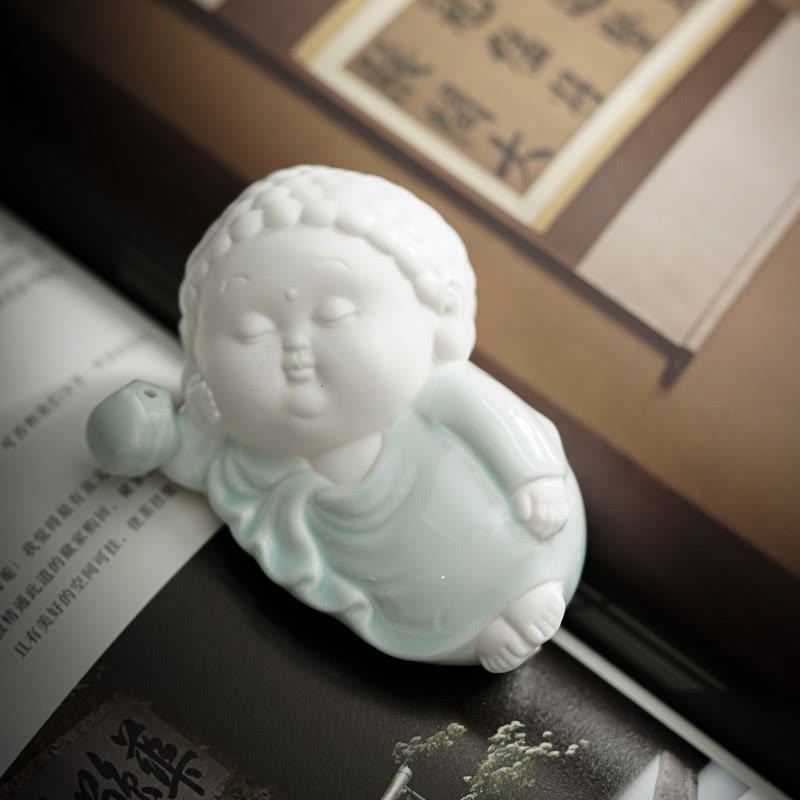 mystic zen Sitting Standing Reclining Ceramic Healing Incense Burner Desk Decoration