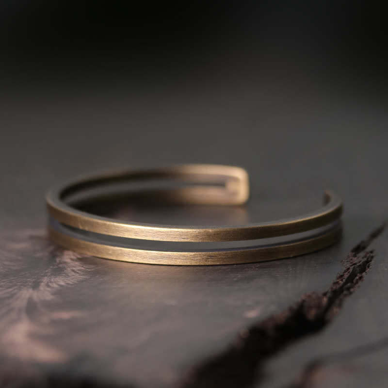 Rustic Copper Luck Viking Cuff Bracelet