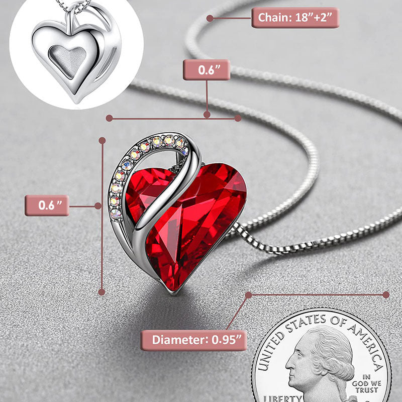 mystic zenstoneshop Love Heart Birthstone Healing Energy Necklace Pendant (Extra 30% Off | USE CODE: FS30)