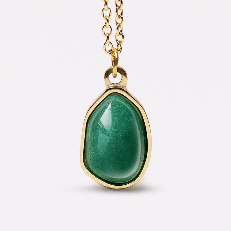 Natural Green Aventurine Amethyst Rose Quartz Blessing Necklace Pendant