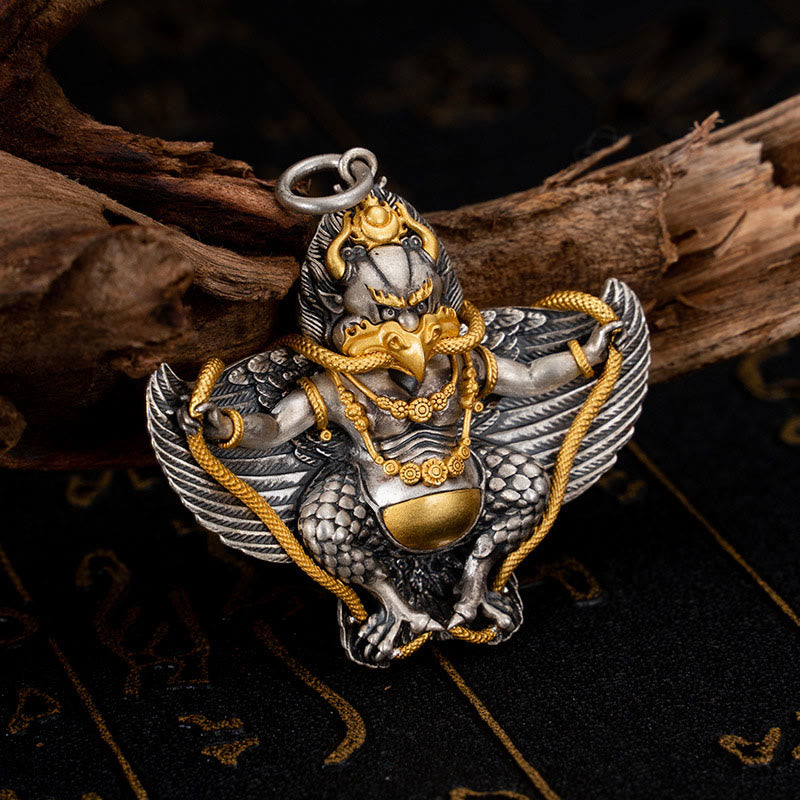 925 Sterling Silver Tibetan Garuda Bird Wisdom Necklace Pendant