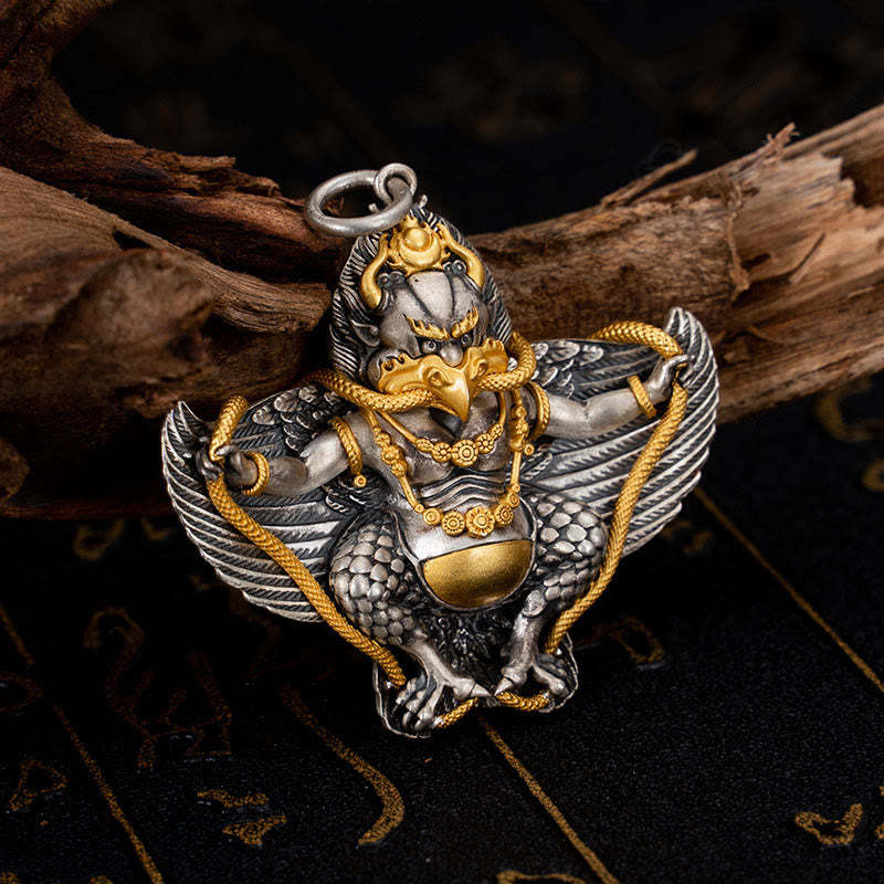 925 Sterling Silver Tibetan Garuda Bird Wisdom Necklace Pendant