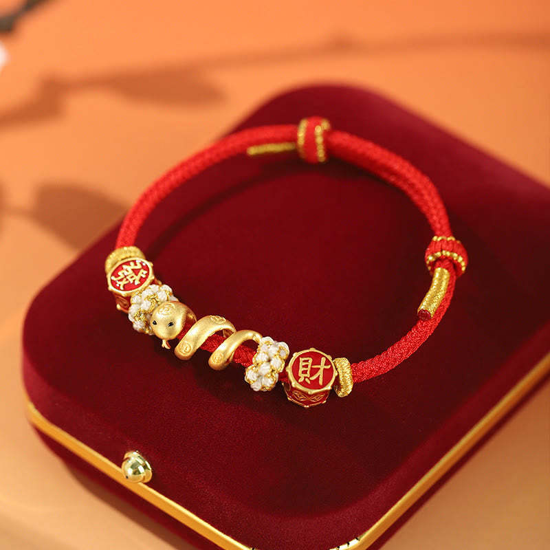 925 Sterling Silver Copper Coins Wealth The Year of The Snake 2025 Red String Protection Bundle