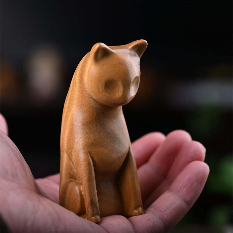 Small Cat Mouse Green Sandalwood African Red Rosewood Peace Home Decoration