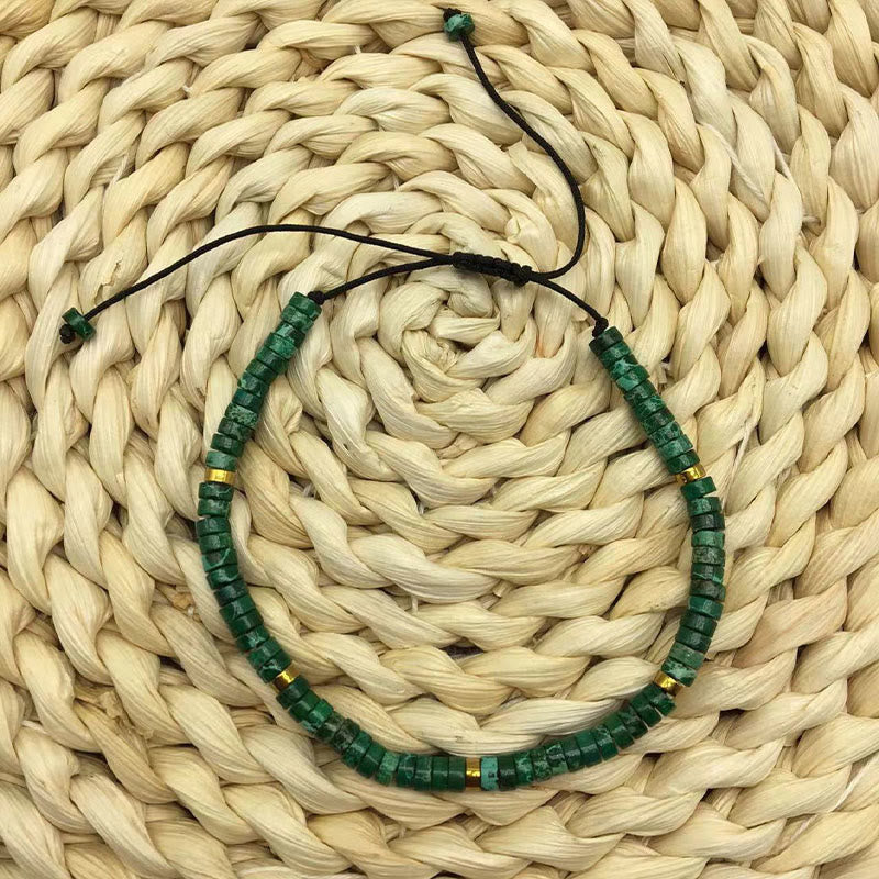 mystic zen Stone Natural Malachite Spacer Bead Anti-anxiety Bracelet