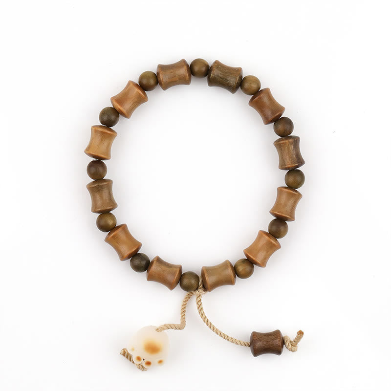 Green Sandalwood Bodhi Seed Cat Claw Bamboo Peace Bracelet