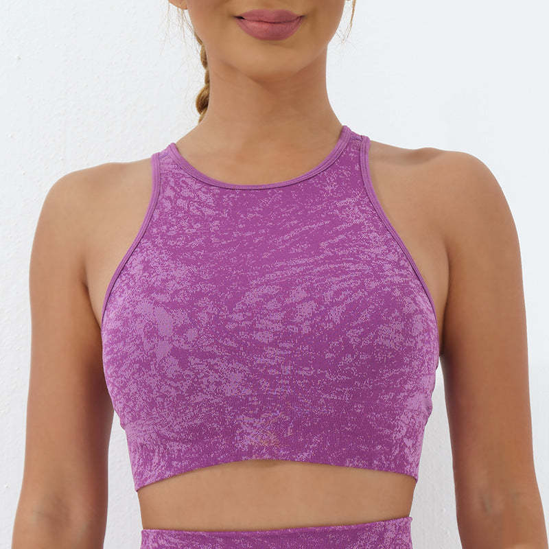 Seamless Fitness Crop Tank Top High Waist Leggings Pants Sports Gym Yoga Outfits