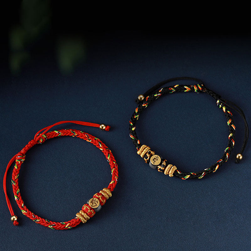 Chinese Zodiac Natal mystic zen Silver Luck Braided String Bracelet