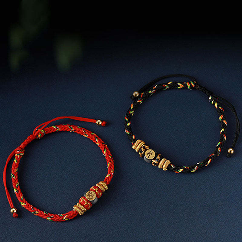 Chinese Zodiac Natal mystic zen Silver Luck Braided String Bracelet