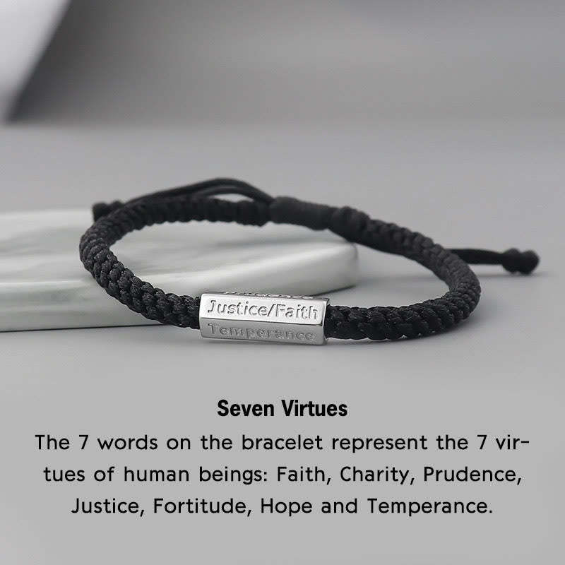 Seven Deadly Sins Seven Virtues Braided String Bracelet