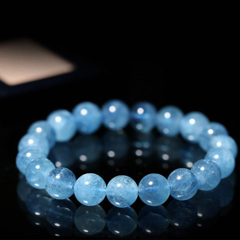 mystic zenstoneshop Aquamarine Beads Peace Healing Bracelet