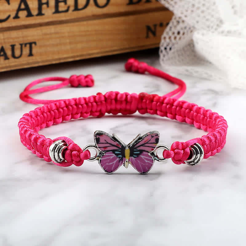 Butterfly Freedom Love String Charm Bracelet