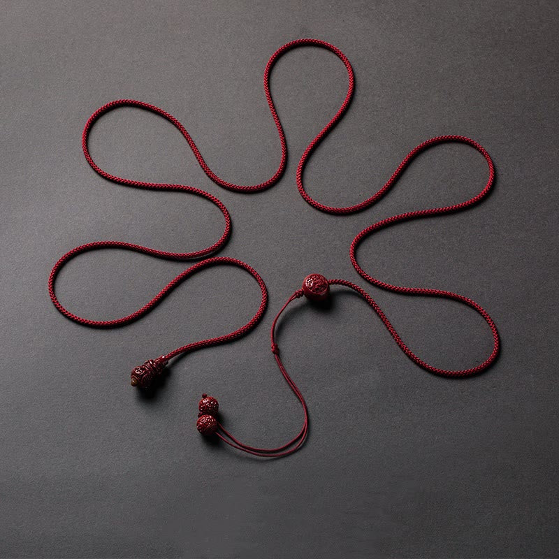 Natural Cinnabar Chinese Zodiac?Gourd Calm Blessing Red String Belly Chain