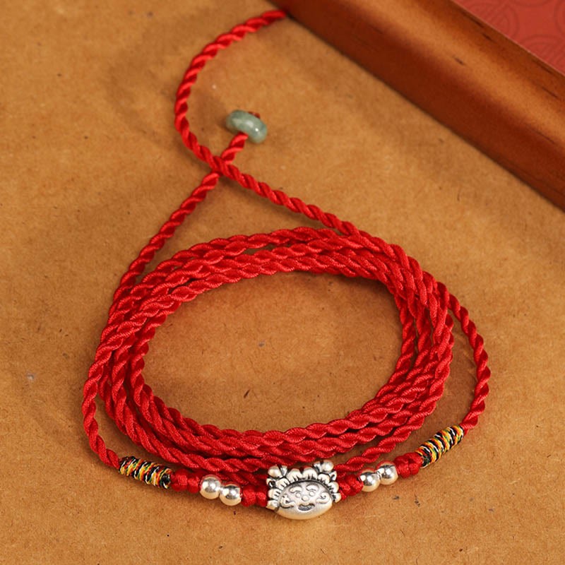 999 Sterling Silver Blessing Red String Belly Chain