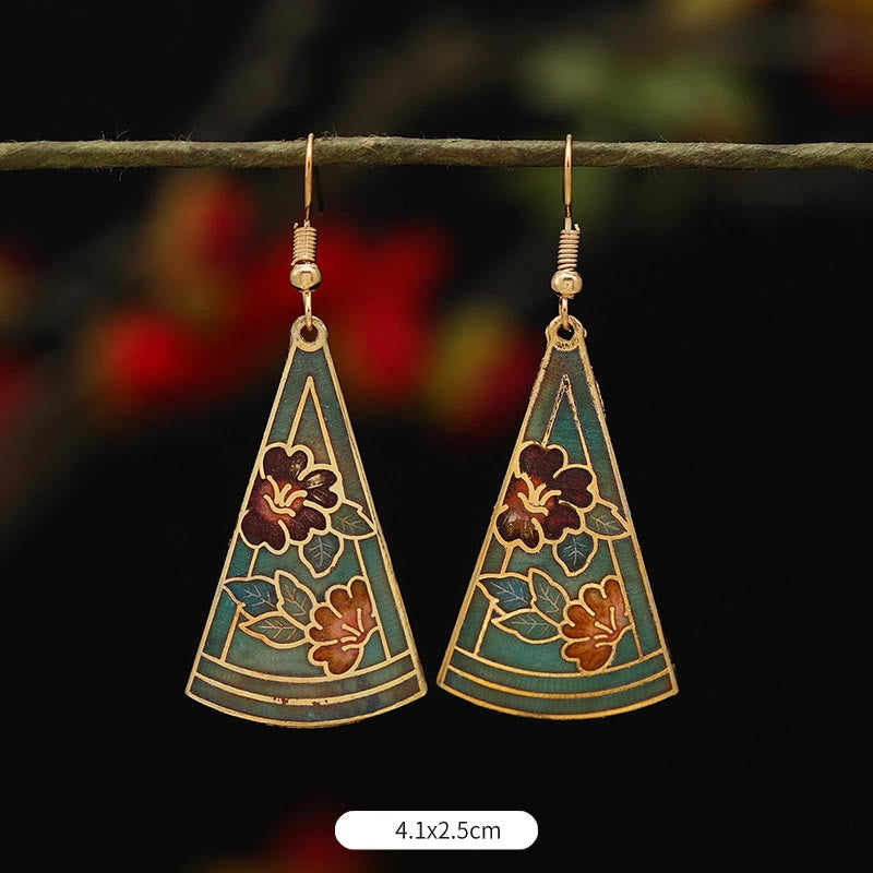 Lotus Butterfly Flower Alloy Copper Enlightenment Drop Earrings