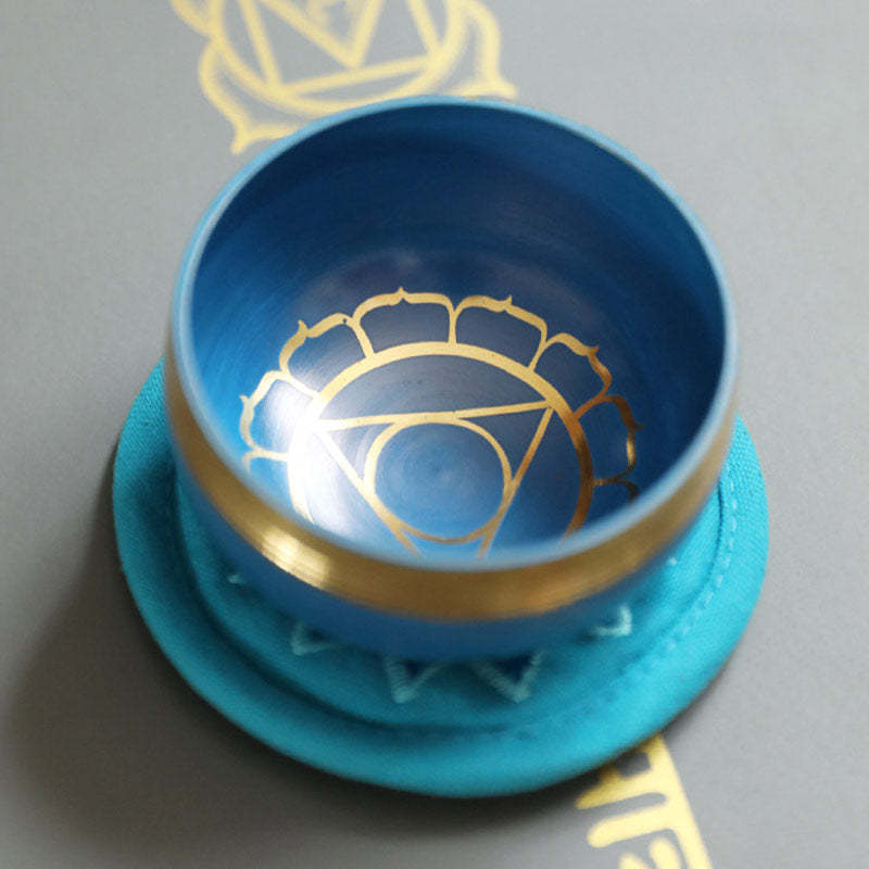 Tibetan Sound Bowl Handcrafted for Chakra Healing and Mindfulness Meditation Singing Bowl Set